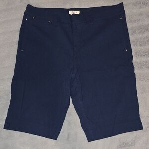 Style & Co. Dark Navy Blue Flat Front Chino Stretch Shorts Size 10